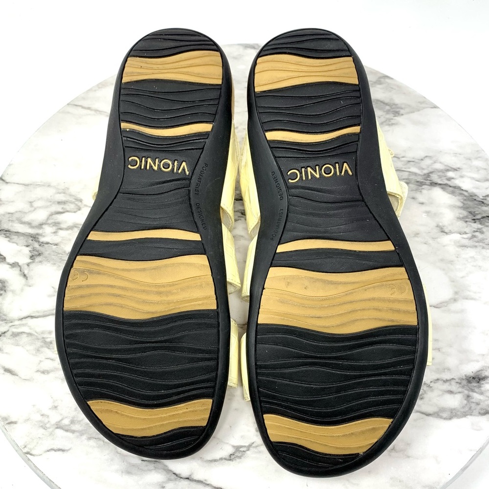 Vionic Paros Pearl Cream Patent Adjustable Comfort Sandals 8 Resortwear Coastal - Picture 7 of 14